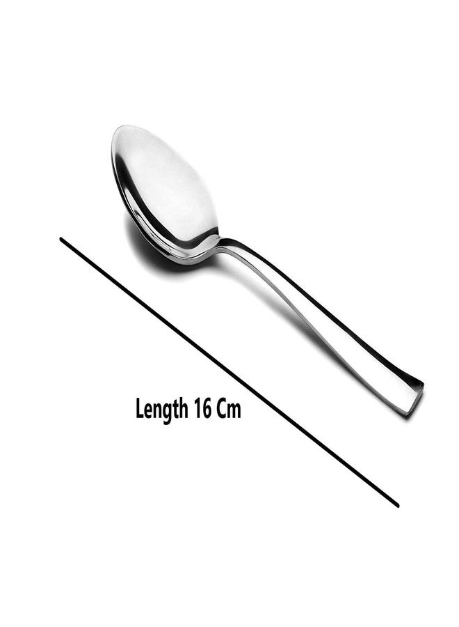 كيه سي طقم ملاعق من الفولاذ المقاوم للصدأ من كي سي، 12 قطعة، أدوات مطبخ هندية (طقم 6 ملاعق و6 شوكات) - Image 3